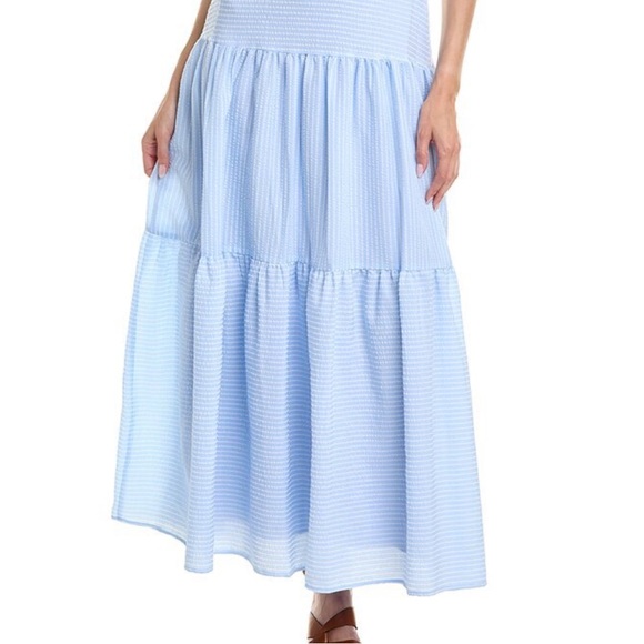 Taylor seersucker blue and white maxi dress - Picture 3 of 6